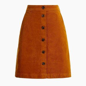 J.Crew Corduroy Button-front Mini Skirt
